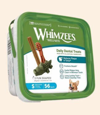 WHIMZEES Variety Box Dental L, 14 Pieces – Mixed Shapes, Size L, Dog Chews for Large Breeds, Natural and Grain Free, Rawhide-Free, Vegetarian, No Added Sugar