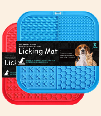 Lesipee Licking Mat for Dogs & Cats 2 Pack, Slow Feeder Lick Pat