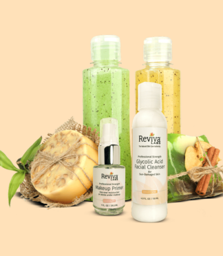 Reviva Labs Professional Skincare Set – Glycolic Acid Facial Cleanser & Makeup Primer